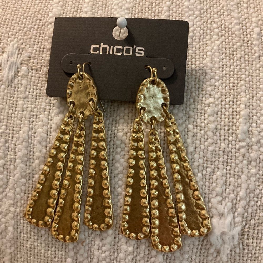 0178-Chico's Gold Dangle Earrings